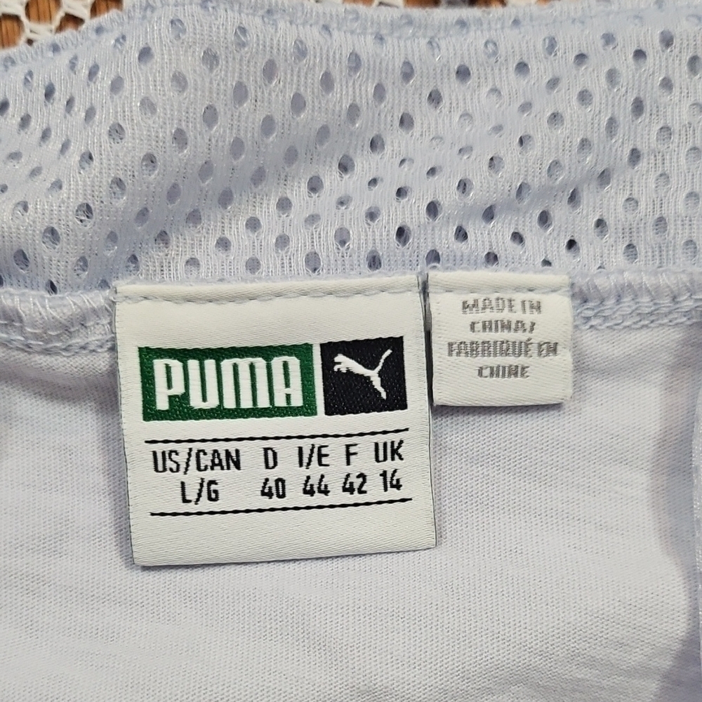 Puma Blue Ruffled Puff Sleeve Blouse - Picture 6 of 6